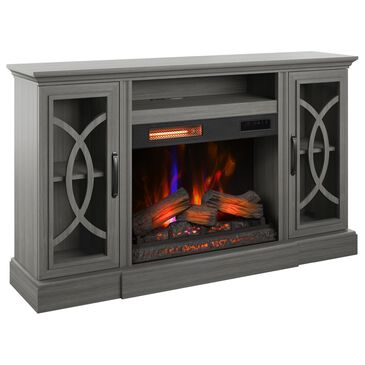 Fabio Flames 62" TV Stand with Electric Fireplace in Gray, , large