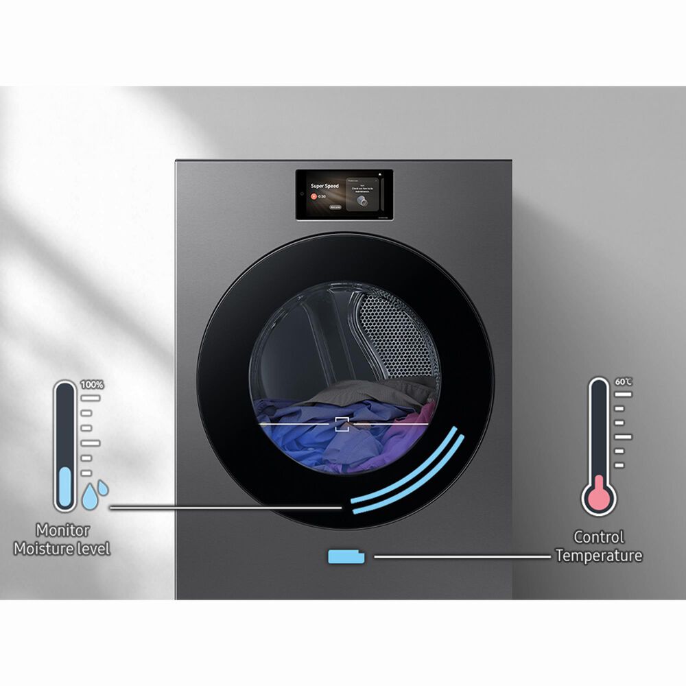 Samsung Bespoke 7.6 Cu. Ft. Ultra Capacity Front Load Gas Dryer with AI Home and AI OptiDry+ in Dark Steel, , large
