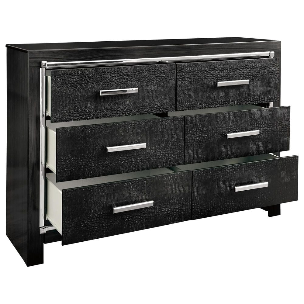 Ashley Kaydell 3-Piece Queen Upholstered Bed Set in Black and Dark Gray, , large