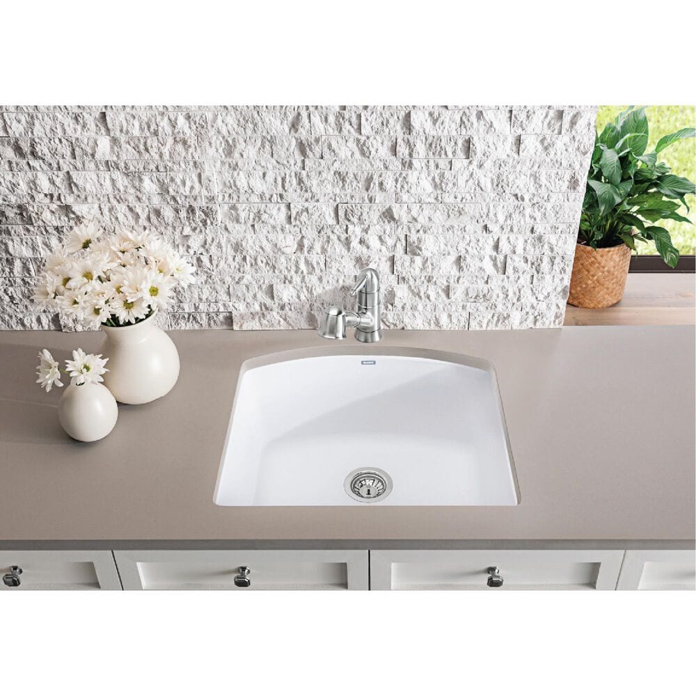 Blanco Diamond 24&quot; Single Bowl Kitchen Sink in White, , large