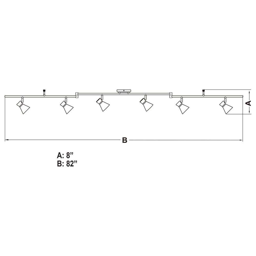 Vaxcel Alto 6-Light Ceiling Spot in Brushed Nickel and Chrome, , large