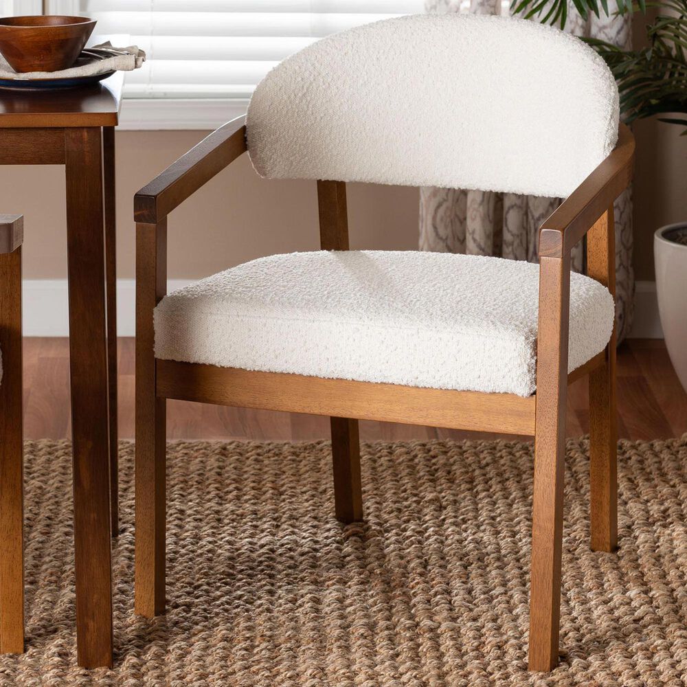 Baxton Studio Biana Arm Chair in Walnut Brown, , large