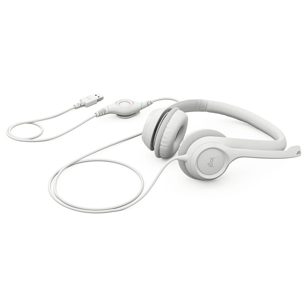 Logitech H390 USB Computer Headset in White, , large