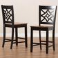 Baxton Studio Nicolette Counter Stool in Dark Brown and Walnut Brown (Set of 2), , large