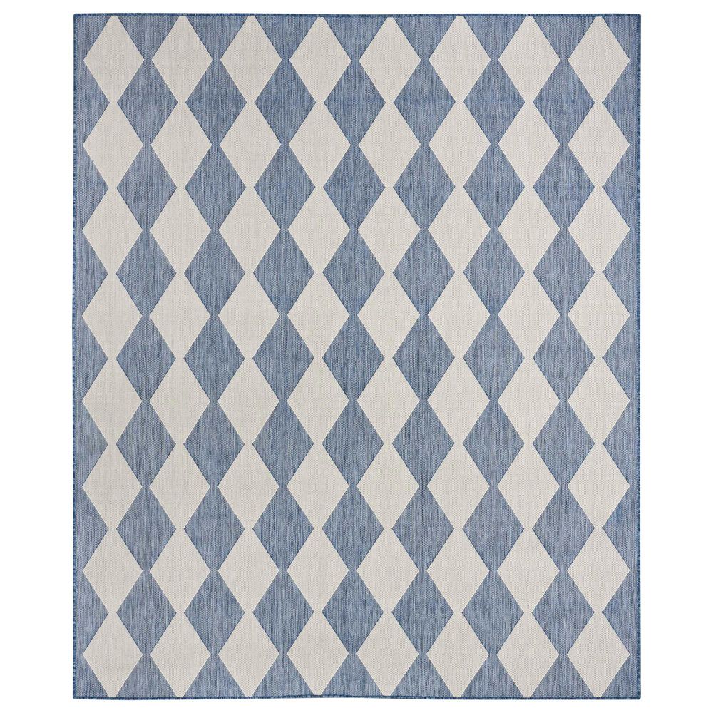 Nourison Positano Geometric Navy Blue 7&#39; x 10&#39; Indoor/Outdoor Area Rug, , large