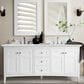 James Martin Vanities Palisades 72" Double Bathroom Vanity in Bright White with 3 cm Ethereal Noctis Quartz Top and Rectangular Sinks, , large
