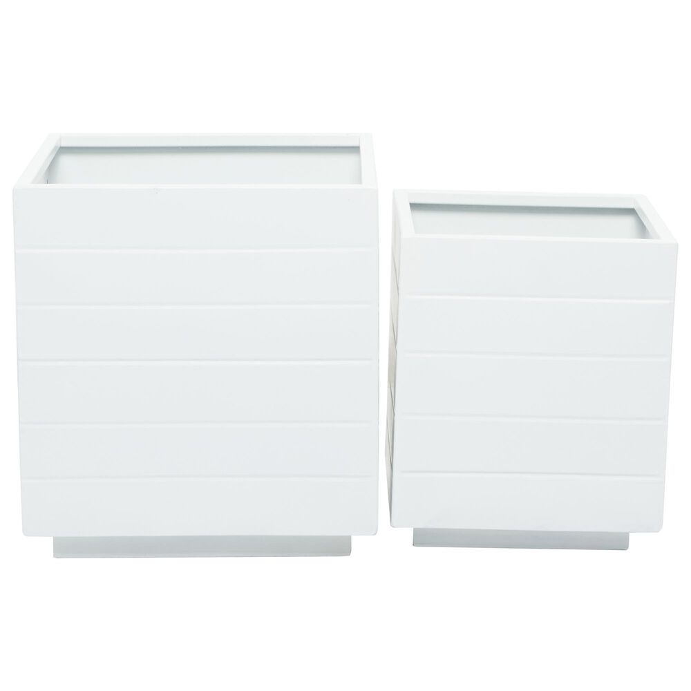 Maple and Jade 14" x 14" Planter in White (Set of 2), , large