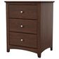 Archbold Furniture Shaker 3 Drawer Wide Nightstand in Brown Mahogany, , large