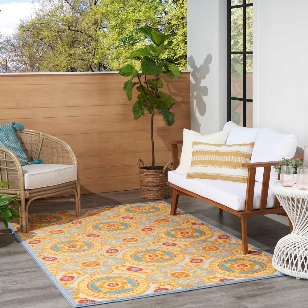 Nourison Aloha Oriental 3&#39;6&quot; x 5&#39;6&quot; Multicolor Indoor/Outdoor Area Rug, , large