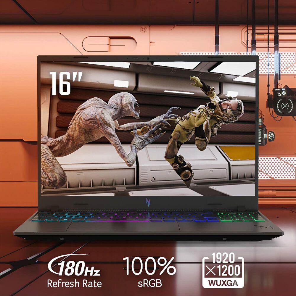 Acer 16" Clamshell Gaming Laptop | Intel Core 7 240H - 8GB RAM - NVIDIA GeForce RTX 5050 Graphics - 1TB SSD in Black, , large