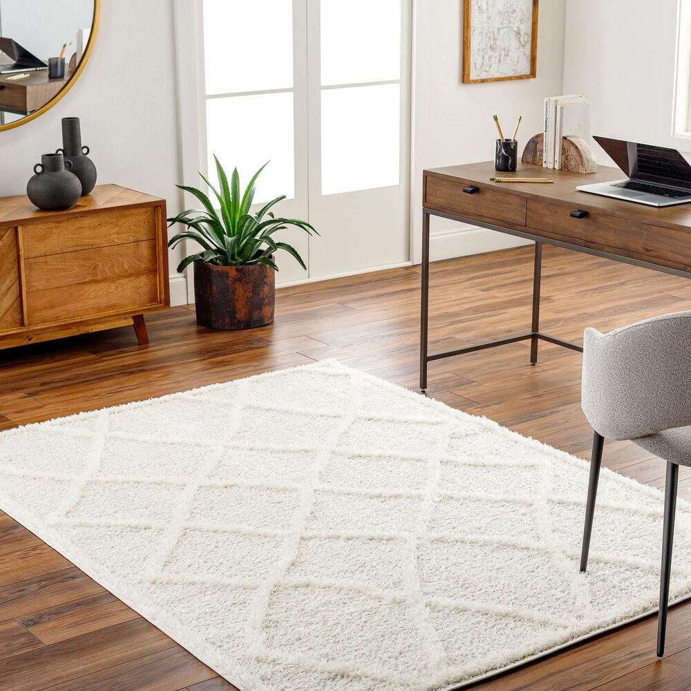 Surya Rodos RDO2301 5&#39;3&quot; x 7&#39; Beige and White Area Rug, , large
