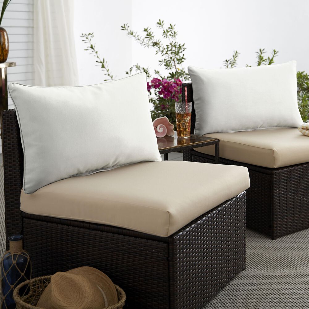 Sorra Home Sunbrella 16" x 26" Pillow in Canvas Natural (Set of 2), , large