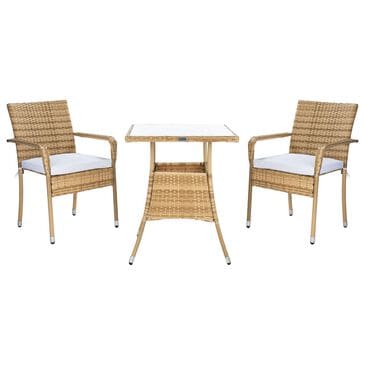 Safavieh Del 3-Piece Patio Bistro Set in Natural, , large