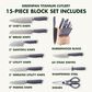 Green Pan Titanium Ultimate 16-Piece Knife Block Set in Stainless Steel, , large