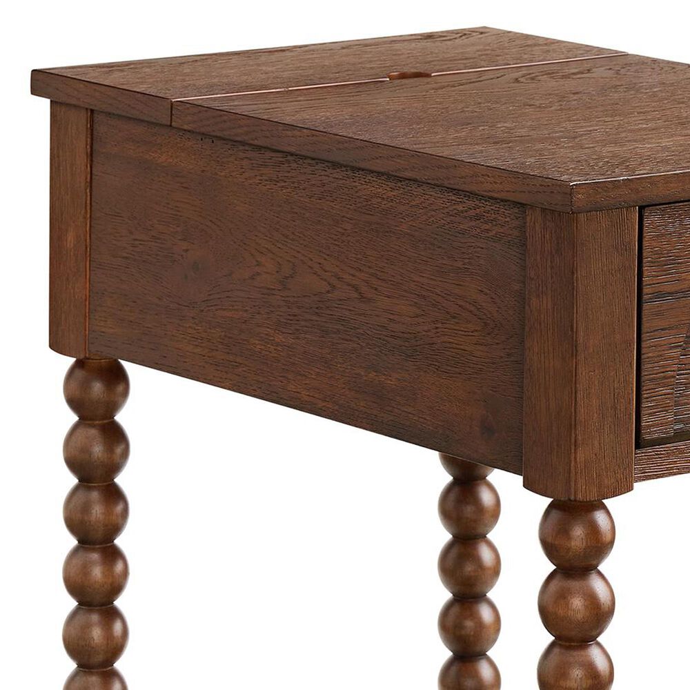 Forma &amp; Co Turn Wood Chairside Table in Cocoa Brown, , large