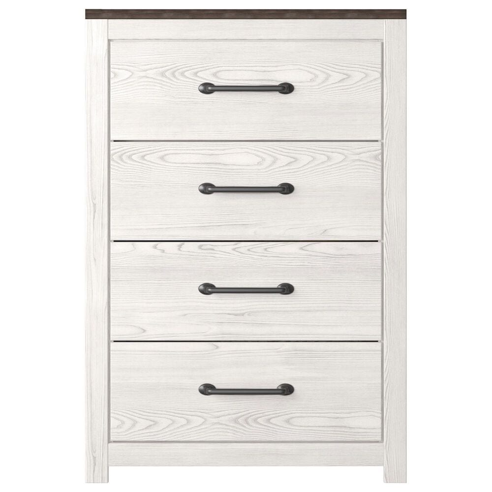 Ashley Gerridan 4 Drawers Chest in White and Gray, , large