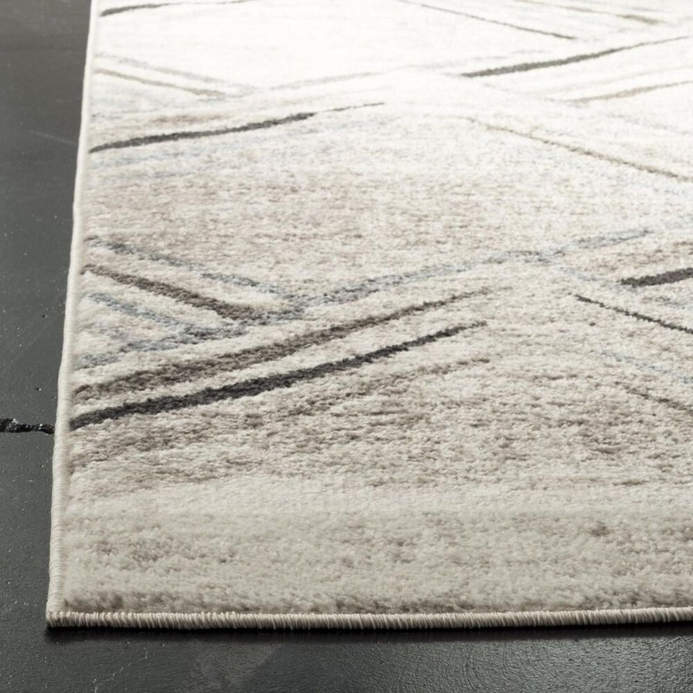 Safavieh Amsterdam AMS112A 2&#39;3&quot; x 8&#39; Cream and Charcoal Runner, , large