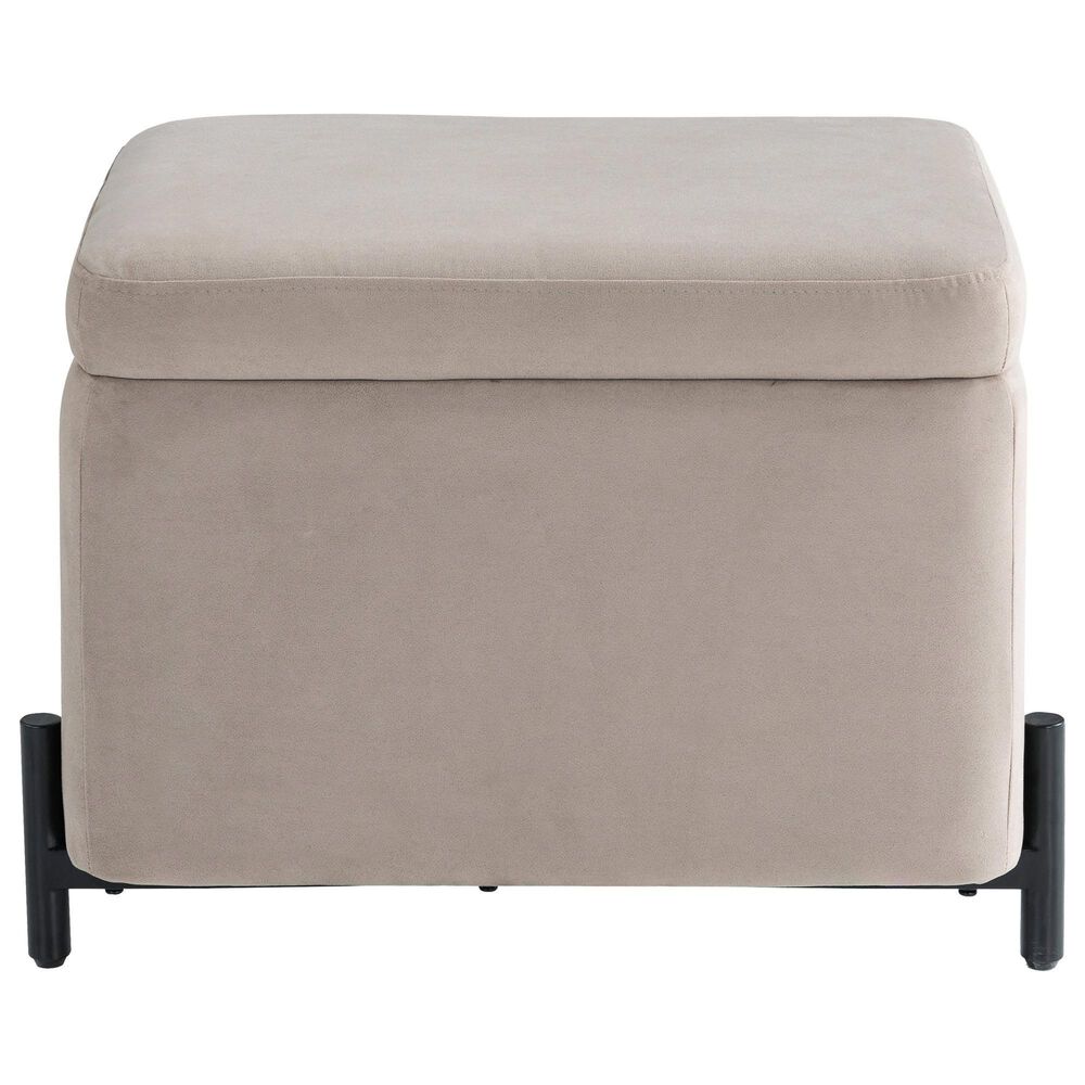 Lifestyle Solutions Kona Small Storage Ottoman in Taupe, , large