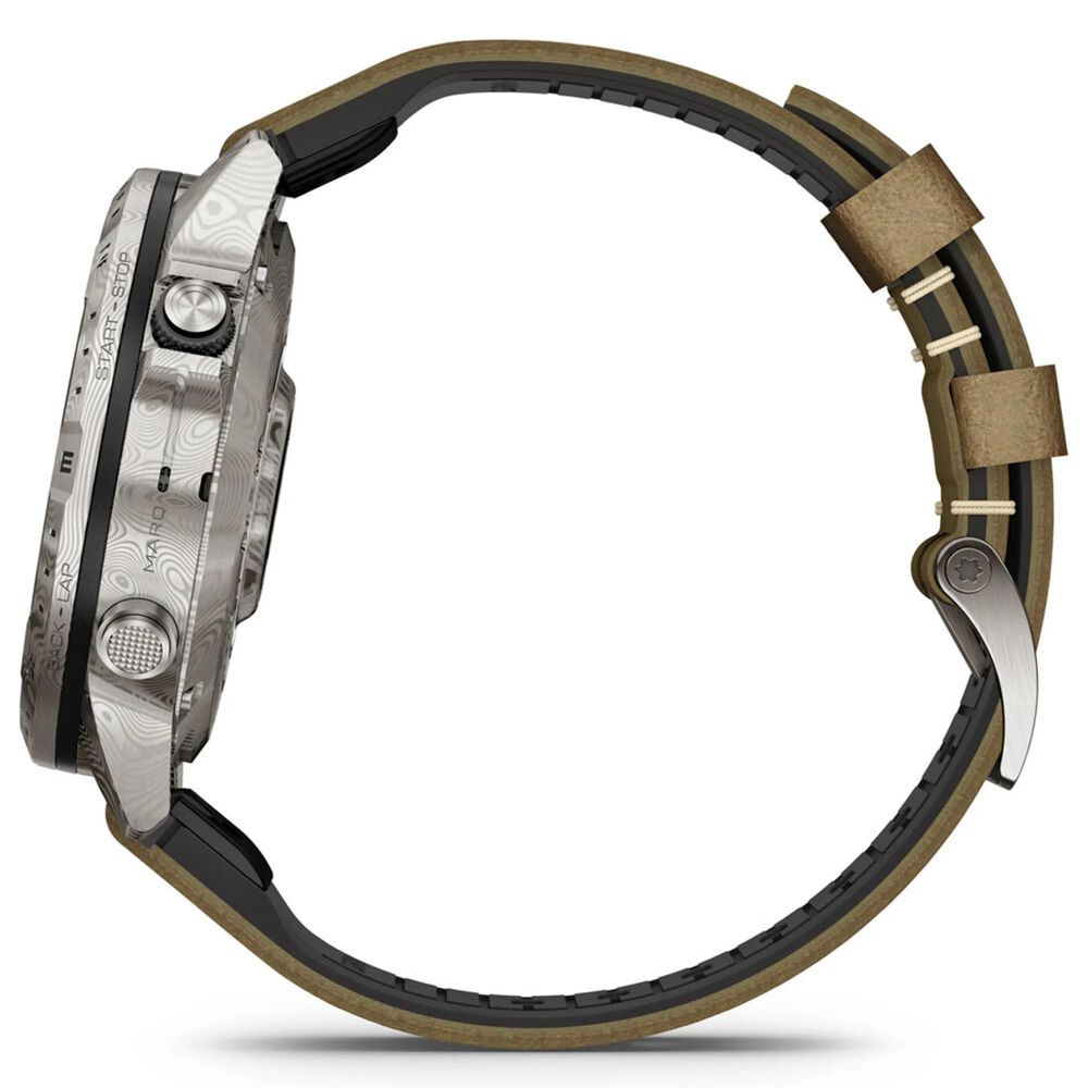 Garmin MARQ Adventurer Edition &#40;Gen 2&#41; Smartwatch 46 mm Damascus Steel Case with Brown Band, , large