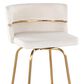 LumiSource Cinch 26" Swivel Counter Stool with Cream Upholstery in Gold (Set of 2), , large