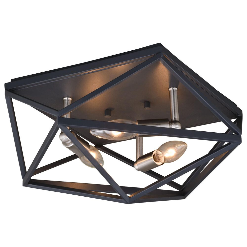 Vaxcel Hailey 3-Light Flush Mount in Black Graphite and Satin Nickel, , large