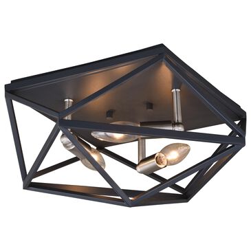 Vaxcel Hailey 3-Light Flush Mount in Black Graphite and Satin Nickel, , large
