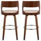Lumisource Cecina Swivel Barstool with Cream Cushion in Walnut and Chrome (Set of 2), , large