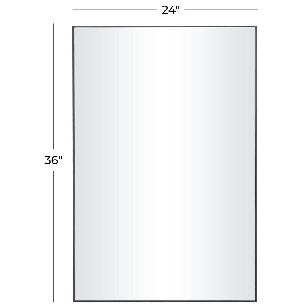 Maple and Jade 32&quot; x 18&quot; Wood Rectangular Wall Mirror with Thin Frame in Black, , large