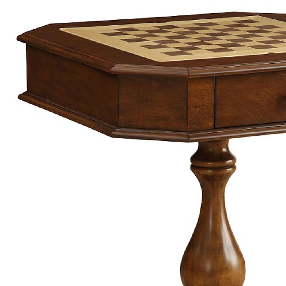 HOMLUX Bishop 2-Drawer Game Table in Cherry, , large