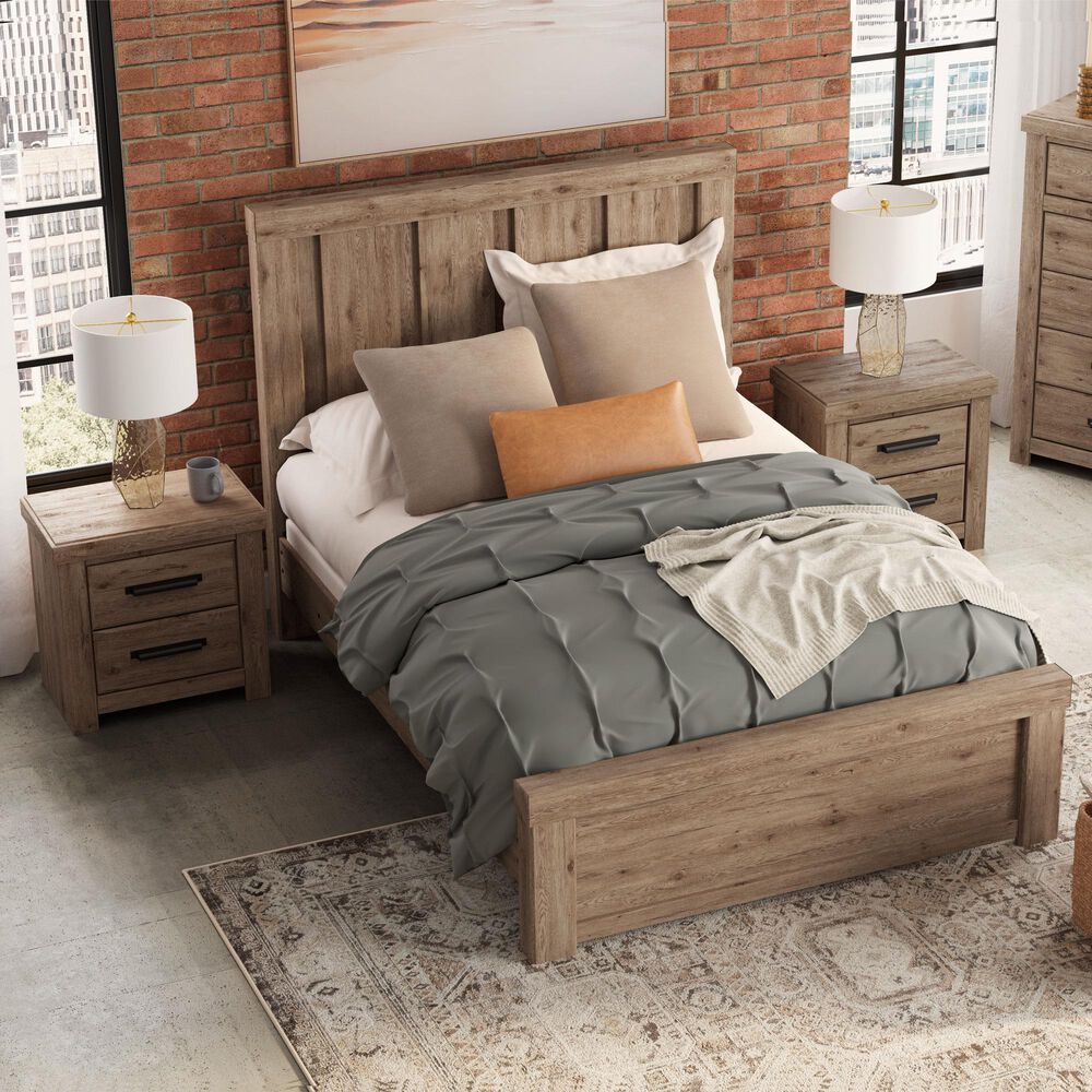 Ashley QUEEN PANEL BED WITH TWO NIGHTSTANDS, , large