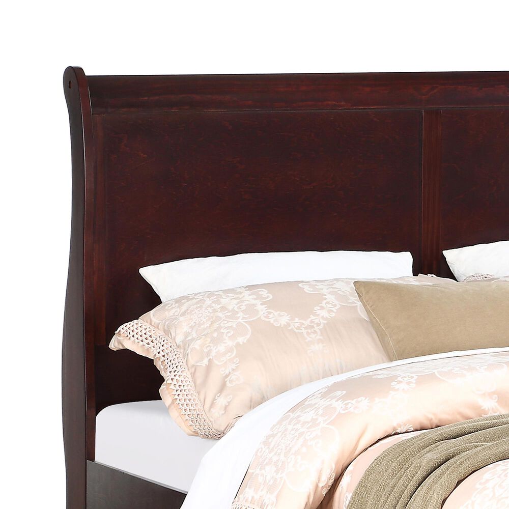 Crown Mark Louis Philip Full Sleigh Bed in Cherry, , large