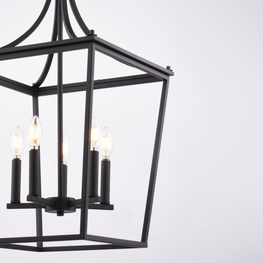 Vaxcel Cottage Grove 5-Light Lantern in Matte Black, , large