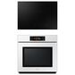 Samsung Bespoke 2-Piece Kitchen Package with White Bespoke 30" Single Wall Oven and Black 30" Induction Cooktop, , large