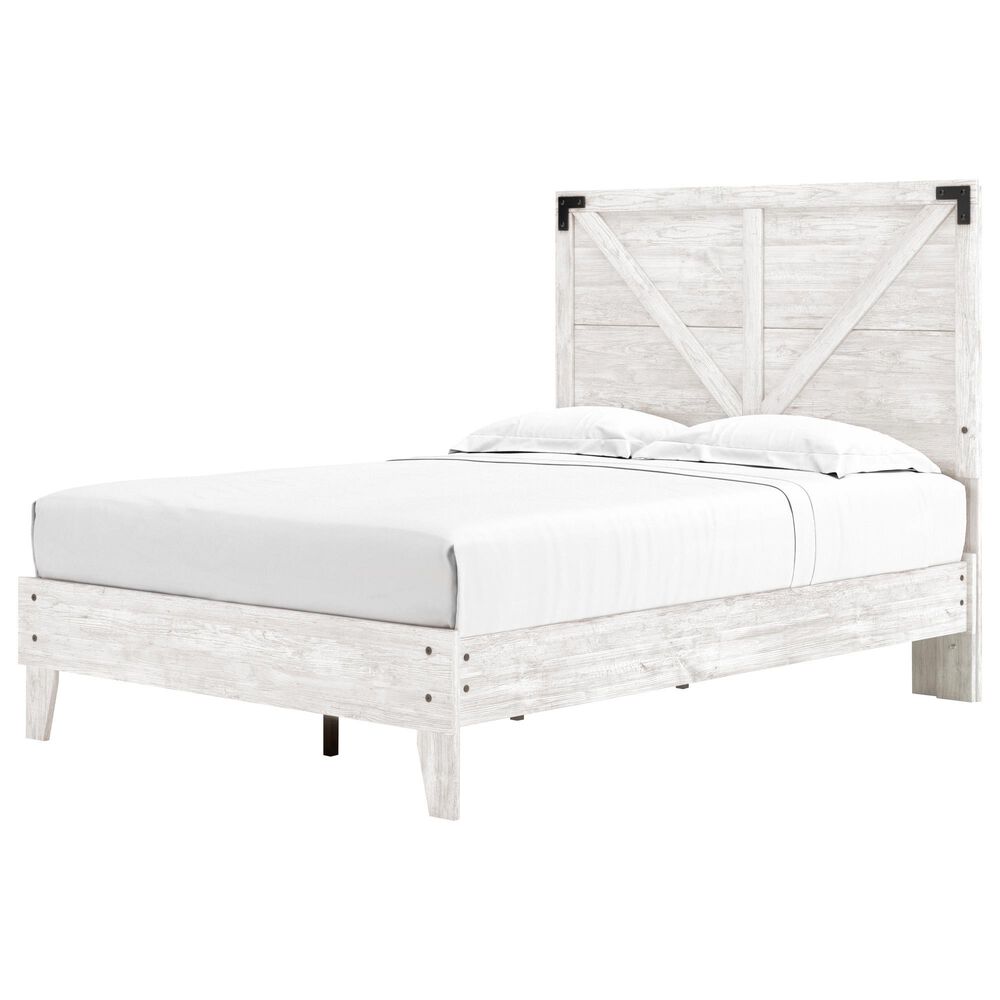 Ashley Shawburn Full Panel Platform Bed in Whitewash/Dark Charcoal, , large