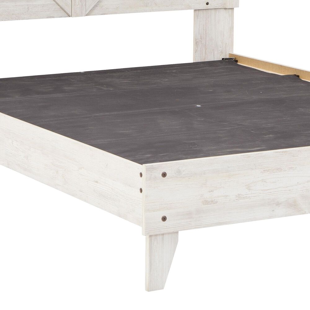 Ashley Shawburn Queen Platform Bed in White and Dark Charcoal Gray, , large