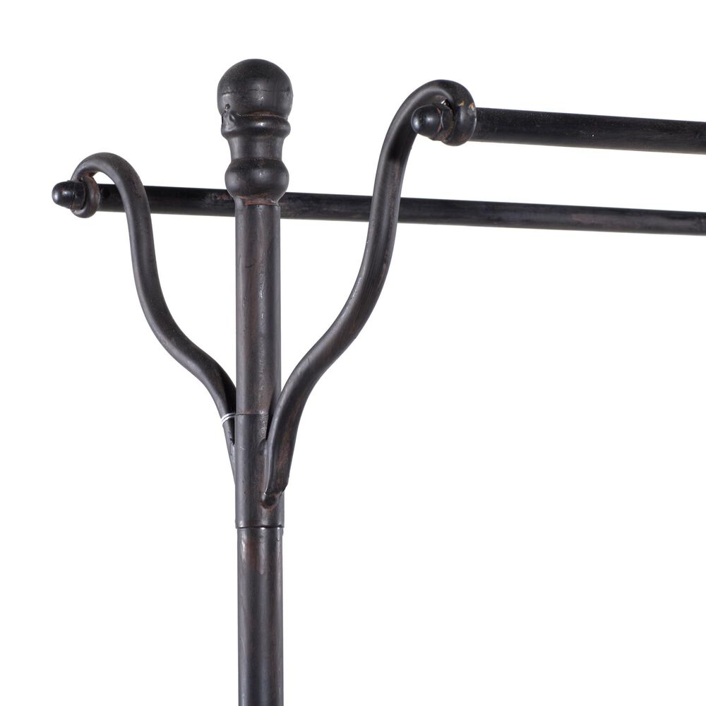 Maple and Jade 72&quot; Industrial Metal Hall Tree in Black and Brown, , large