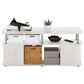 HOMLUX 47.2" Utility Design TV Stand with Open Storage Bookshelf in White Oak and Stainless Steel, , large