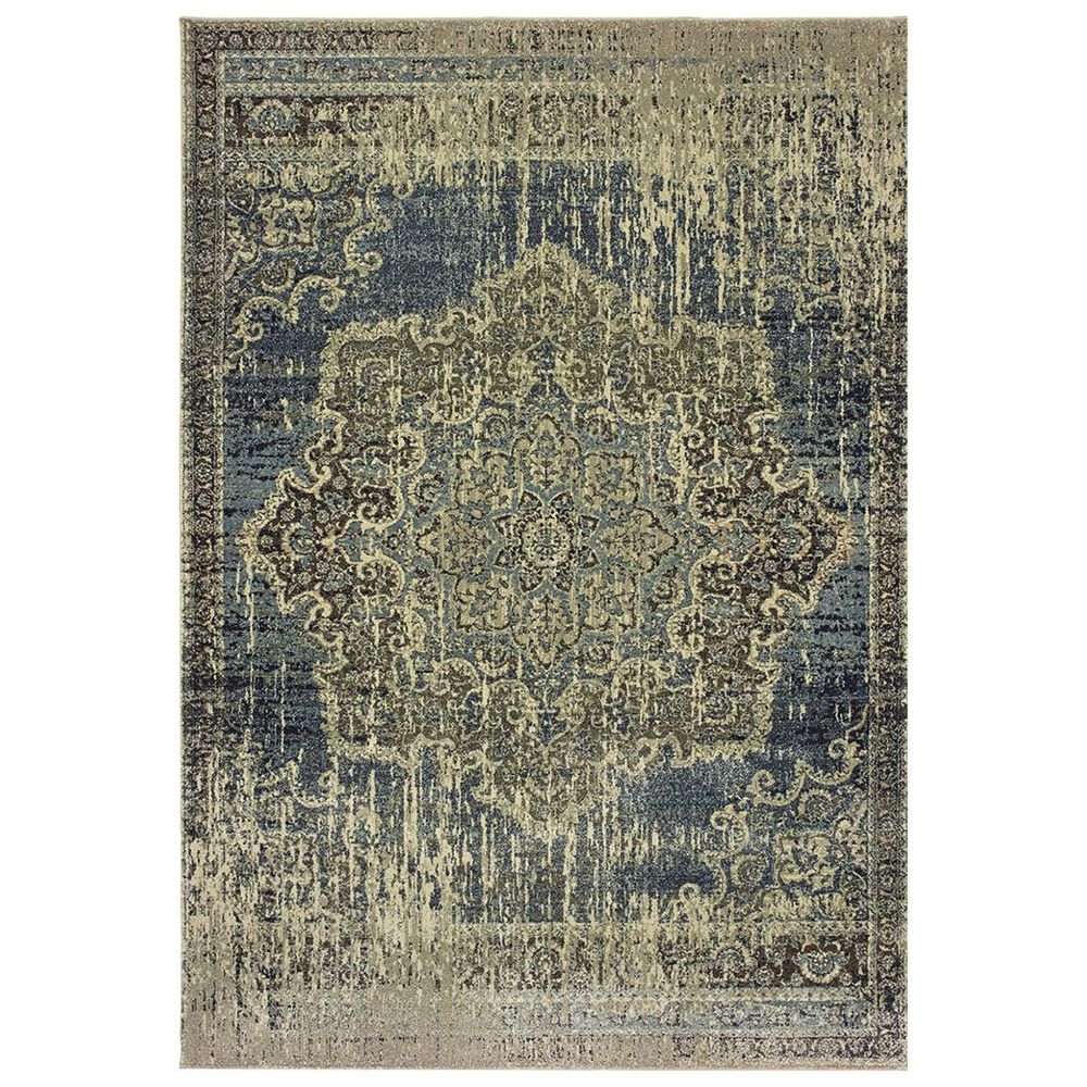 Oriental Weavers Raleigh 6649H 5"3" x 7"6" Blue and Ivory Area Rug, , large