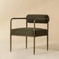 Club Collection By Sunpan Ajani Arm Chair with Copenhagen Olive Cushion in Antique Brass, , large