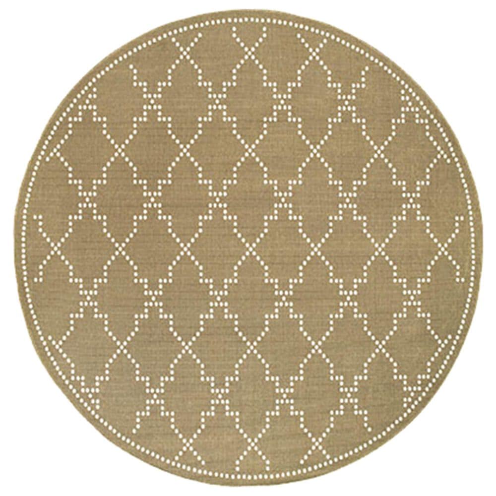 Oriental Weavers Marina 7765Y 7&#39;10&quot; Round Tan and Ivory Area Rug, , large