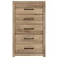 Ashley Brozmont 5 Piece Queen Platform Panel Bedroom Set in Natural Brown, , large