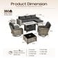 HOMLUX 9-Piece All-weather Rattan Outdoor Patio Furniture Set in Black, , large