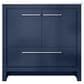 Lexora Home Lafarre 36" Single Bathroom Vanity in Navy Blue with 2 cm White Quartz Top and Rectangular Sink, , large