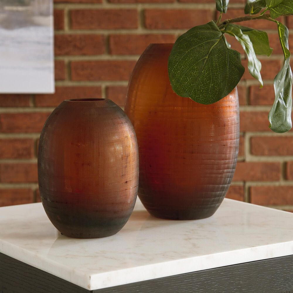 Ashley Embersen 2-Piece Vase Set in Amber, , large