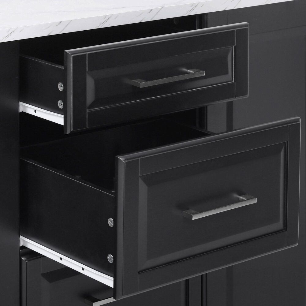 HOMLUX 51" Kitchen Island with Tilt Trash Can Cabinet in Black, , large
