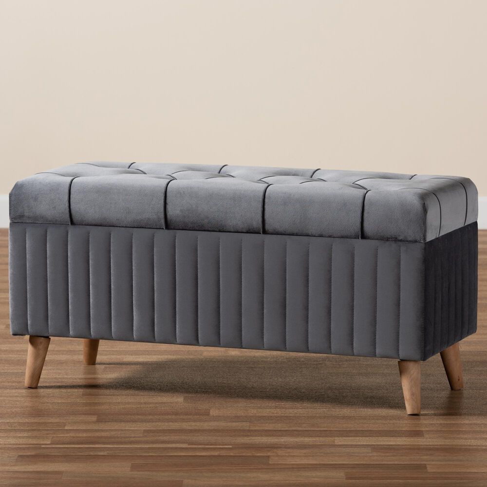 Baxton Studio Hanley Storage Ottoman in Grey, , large