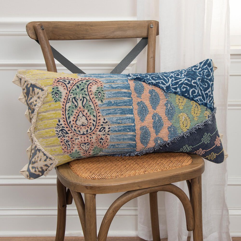 Rizzy Home Geometric 14" x 26" Pillow Cover in Navy, , large