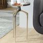 Maple and Jade 22" Round End Table with 3 Tripod Legs in Polished Silver, , large