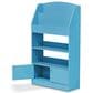 HOMLUX 4-Tier Space Saving Bookshelf with Storage Cabinet and Door in Light Blue, , large