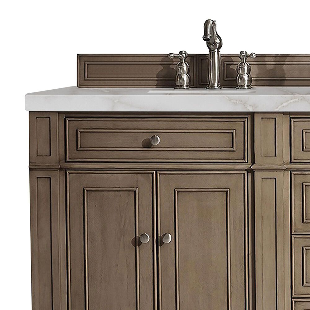 James Martin Vanities Bristol 72" Double Bathroom Vanity in Whitewashed Walnut with 3 cm Eternal Jasmine Pearl Silestone Top, Rectangular Sinks and FreePower Wireless Charger, , large